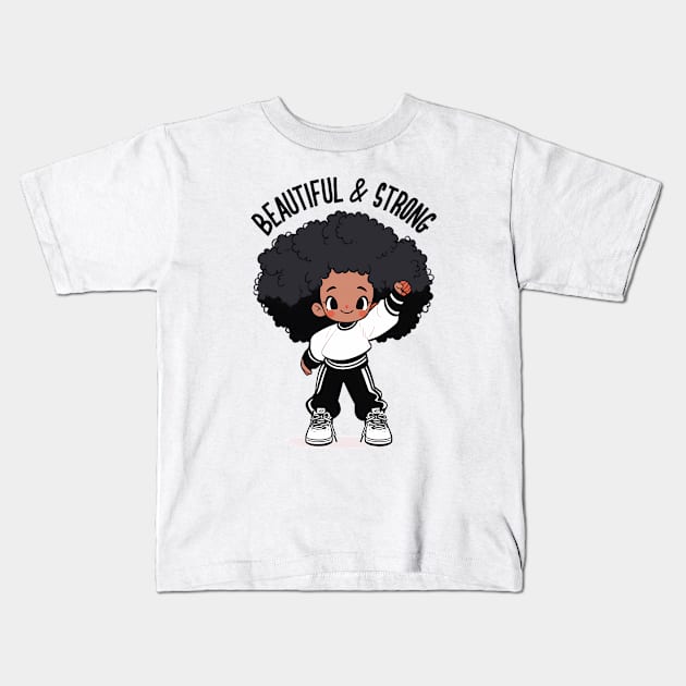 Beautiful and Strong Girl! Kids T-Shirt by ImativaDesign